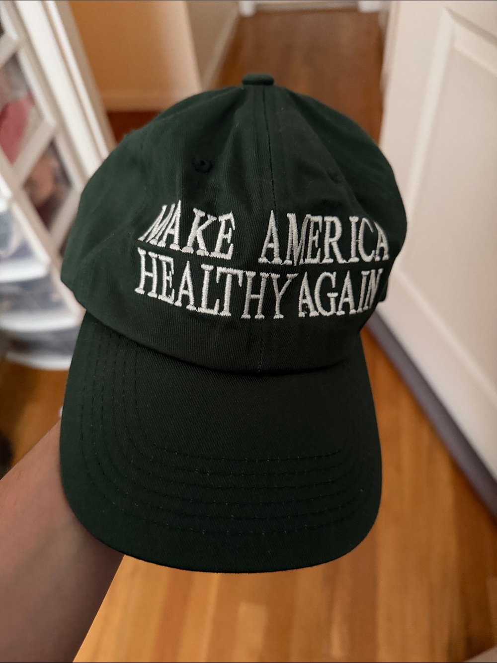 Dark Green 'Make America Healthy Again' Embroidered Cap